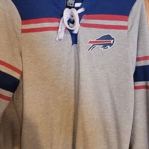NFL Gray and Blue Crewneck Sweater with Red Accents